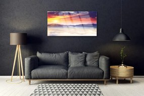 Skleneny obraz Hora slnko krajina 120x60 cm