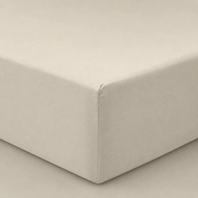 Posteľná plachta Jersey Krémová 140 g/m² 90x200 cm