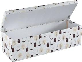 Truhlica čalúnená farba produktu hnedá látka vzorované