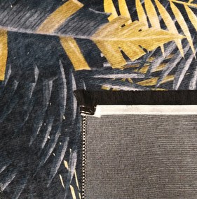 DY Čierno-zlatý koberec s motívom listov Black 01 Rozmer: 80x150 cm