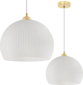 Závesné svietidlo Riffle 5, 1x biele sklenené tienidlo, g