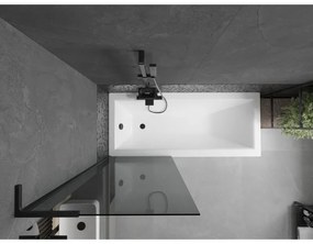Mexen Next L, 1-krídlová vaňová zástena 70 x 150 cm, 6mm šedé sklo, čierny profil, 895-070-000-03-40-70