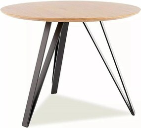 Jedálenský stôl Tetis 100 cm čierny/dub prírodný
