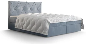 Manželská posteľ  Boxspring 160 cm Athena (svetlomodrá) (s matracom a úložným priestorom). Akcia -20%. Vlastná spoľahlivá doprava až k Vám domov. 1046365
