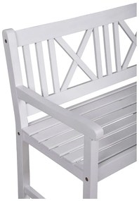 Biela drevená záhradná lavica Malmö – Garden Pleasure
