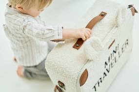Detský cestovný kufor Teddy Off White