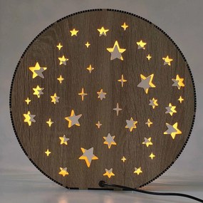 Drevená LED stolová lampa Hviezdy | MOVE: HDF - Orech 20 cm 4791-115218 LED0613