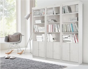 Biela knižnica z borovicového dreva 222x223 cm Anita – Støraa