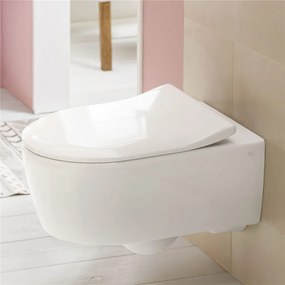 VILLEROY &amp; BOCH Avento Combi-Pack, závesné WC s DirectFlush + WC sedátko s poklopom SlimSeat, s QuickRelease a Softclosing, biela alpská, 5656RS01