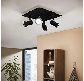 Eglo 780428 - LED Kúpeľňové bodové svietidlo BABILONE 4xGU10/3W/230V IP44 čierna