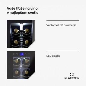 Klarstein Shiraz 18 Slim Uno, chladnička na víno, 18 fliaš, 5 - 18 °C, dotykové ovládanie