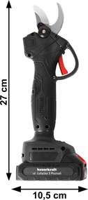 Bauerkraft Akumulátorové elektrické nožnice na živý plot 21V
