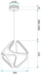 Toolight Toolight, LED stropné svietidlo 25x29cm, 4000K, G067-CP, zlatá lesklá, OSW-08666