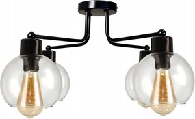 BERGE LED lustrové stropné svietidlo 4xE27 priehľadná sklenená guľa