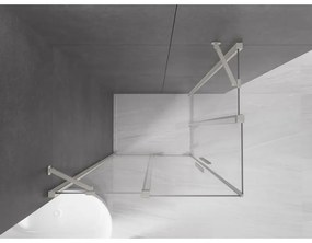Mexen Velar Duo, sprchový kút s posuvnými dverami 90 x 80 cm, 8mm číre sklo, brúsená oceľ, 871-090-080-02-97