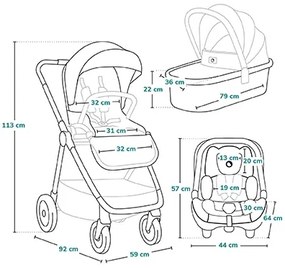 Lionelo - Kombinovaný kočík 3v1 MERIL Beige Sand