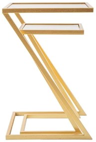 Sada odkladacích stolíkov Caldwell 40 cm zlatá