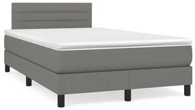 Boxspring posteľ s matracom a LED, tmavosivá 120x190 cm, látka 3270047