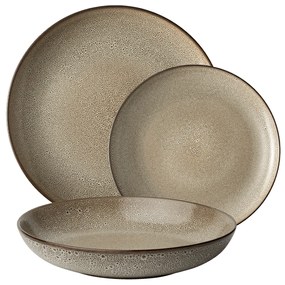 Set keramických tanierov 12 ks – Elements Stone - 492559