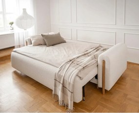 Slonovinová rozkladacia/s úložným priestorom pohovka z textílie buklé 244 cm Arcadova – ELTAP