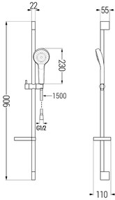Mexen sprchový set DS05, chróm/biela, 785054583-00