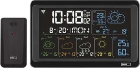 Meteostanica s LCD displejom GoSmart 230V/3xAAA Wi‑Fi Tuya čierna