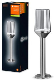 LEDVANCE Stojacia vonkajšia lampa ENDURA CLASSIC CALICE, 1xE27, 60W, 50cm, strieborná