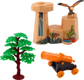 LEAN Toys Sada kovbojských figúrok divoký západ čln delo