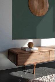 Hnedý TV stolík z orechového dreva 220x45x45 cm Fawn – Gazzda