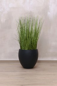 Okrúhly kvetináč PLUTO, sklolaminát, výška 30 cm, antracit