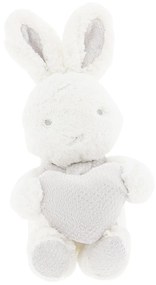 Biely plyšový králik so srdiečkom - 15 * 10 * 15 cm