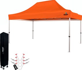BRIMO Nožnicový párty stan EXCLUSIVE ALU 3x4,5 m bez stien oranžový