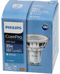LED žiarovka Philips GU10 - 3,5 W - 255Lm 36 ° - teplá biela 3000K - CorePro Premium