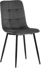 Jedálenská stolička zamatová, sivá CT-281 GREY4