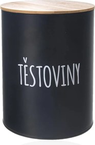 Orion 2. akosť - Dóza na potraviny, plechová, čierna, s bambusovým vekom, 2,3l, CESTOVINY