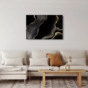 Obraz - Čierno-zlatý mramor (90x60 cm)