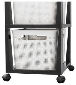 Bielo-čierny plastový pojazdný regál 30x77 cm Brisen - Rotho