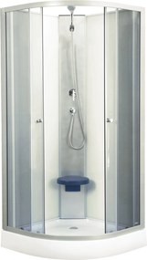Novoterm Sprchový box štvrťkruhový NV-Evora 80 W, 80x80 biely