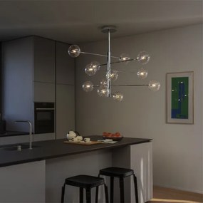 Ideal Lux - LED Luster na tyči EQUINOXE 12xG4/2W/230V pr. 124 cm chróm/číra
