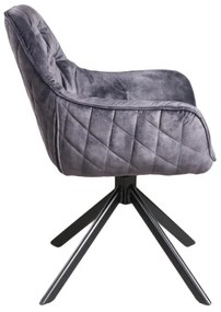furniture-nabytek.cz - Sada 2 masívnych stoličiek Carlton, šedá, materiál textília / kov, lakované