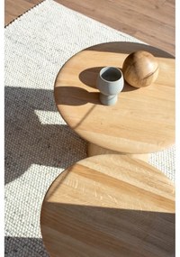Okrúhly odkladací stolík z dubového dreva ø 40 cm Mushroom – Gazzda