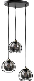 Luster na lanku SOLO BLACK 3xE27/60W/230V čierna/zlatá