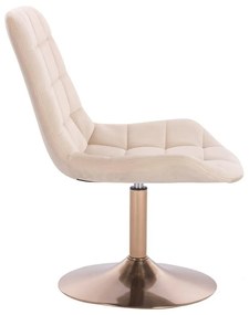 LuxuryForm DESIGN Stolička PARIS VELUR na zlatom tanieri - krémová