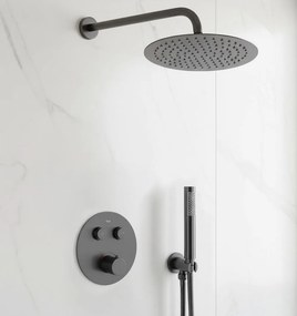 Sprchový komplet REA LUNGO + BOX s termostatickou podomietkovou batériou, titán