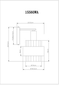 Globo 15560WA - Nástenné svietidlo MILLEY 1xE27/60W/230V