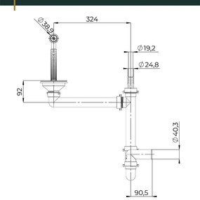 Sink Quality Sapphire, granitový kuchynský drez 565x460x210 mm + zlatý sifón, 1-komorový, biela, SKQ-SAP.W.1KKO.XG