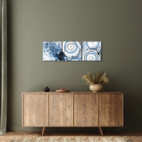 Obraz - Geometrická abstrakcia (s hodinami) (90x30 cm)