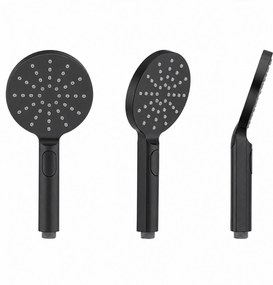 Erga Dubaj, sprchový set s batériou a hlavovou sprchou 23 cm, čierna matná, ERG-YKA-BP.DUBAJ23-BLK