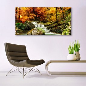Obraz na akrylátovom skle Vodopád les príroda 120x60 cm