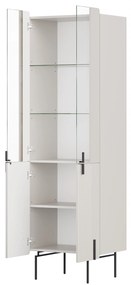 Vitrína Malmi 60 cm - kašmírová / crema bianca / čierna